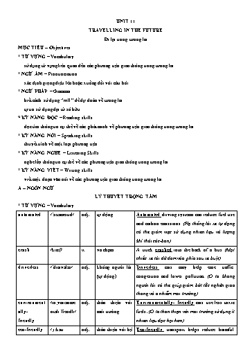 Lý thuyết và bài tập vận dụng Tiếng Anh Lớp 7 Global Success - Unit 11: Travelling in the future (Có đáp án) Lý thuyết và bài tập vận dụng Tiếng Anh Lớp 7 Global Success - Unit 11: Travelling in the future (Có đáp án)