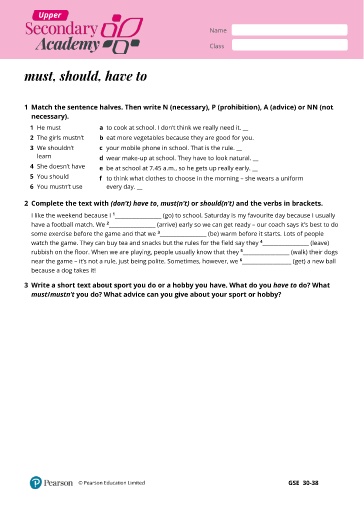 Ngữ pháp Tiếng Anh Lớp 11 Global Success - Modal verbs: Must, should, have to (Có đáp án)