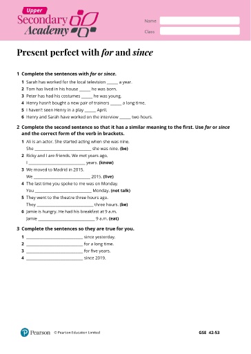 Ngữ pháp Tiếng Anh Lớp 11 Global Success - Present perfect with for and since (Có đáp án)