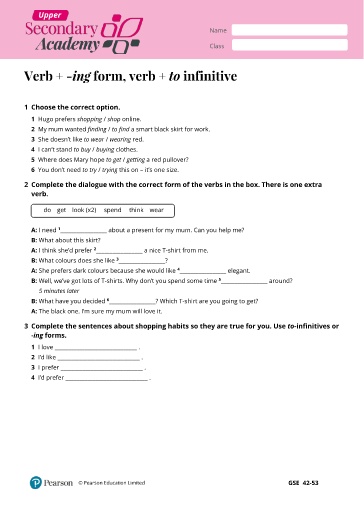 Ngữ pháp Tiếng Anh Lớp 11 Global Success - Verb + -ing form, verb + to infinitive (Có đáp án)