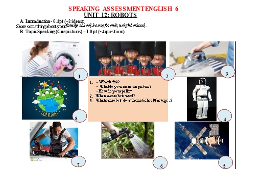 Topic Speaking Tiếng Anh Lớp 6 Global Success - Unit 12: Robots