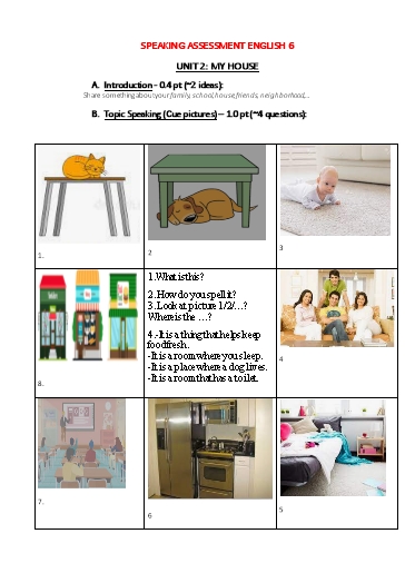 Topic Speaking Tiếng Anh Lớp 6 Global Success - Unit 2: My house