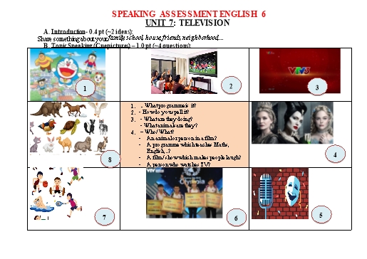 Topic Speaking Tiếng Anh Lớp 6 Global Success - Unit 7: Television