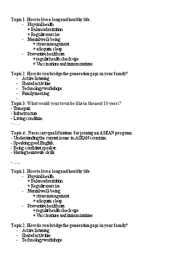 Topic Tiếng Anh Lớp 10 Global Success