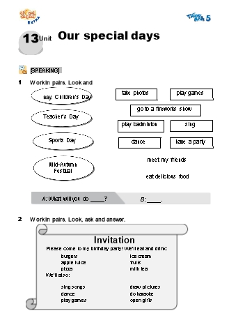 Bài tập bổ trợ Tiếng Anh Lớp 5 Global Success - Unit 13: Our special days (Có file nghe và đáp án) Bài tập bổ trợ Tiếng Anh Lớp 5 Global Success - Unit 13: Our special days (Có file nghe và đáp án)