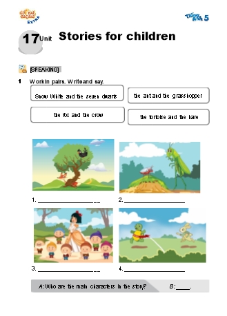 Bài tập bổ trợ Tiếng Anh Lớp 5 Global Success - Unit 17: Stories for children (Có file nghe và đáp án) Bài tập bổ trợ Tiếng Anh Lớp 5 Global Success - Unit 17: Stories for children (Có file nghe và đáp án)