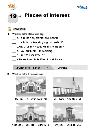 Bài tập bổ trợ Tiếng Anh Lớp 5 Global Success - Unit 19: Places of interest (Có file nghe và đáp án) Bài tập bổ trợ Tiếng Anh Lớp 5 Global Success - Unit 19: Places of interest (Có file nghe và đáp án)