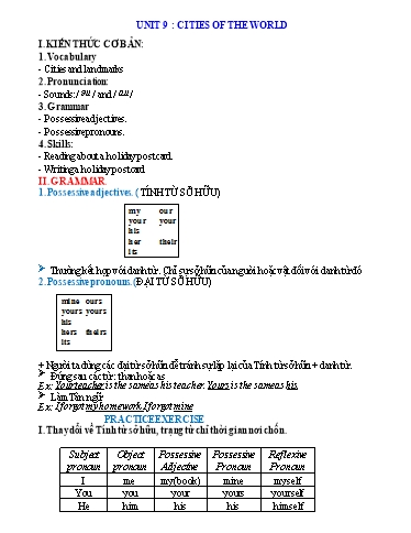 Bài tập bổ trợ Tiếng Anh Lớp 6 Global Success - Unit 9: Cities of the world (Kèm đáp án) Bài tập bổ trợ Tiếng Anh Lớp 6 Global Success - Unit 9: Cities of the world (Kèm đáp án)