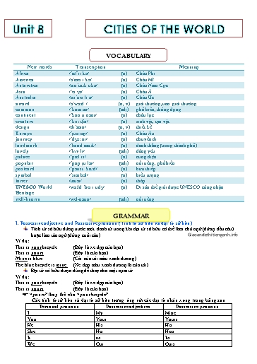 Bài tập chuyên sâu Tiếng Anh Lớp 6 Global Success - Unit 9: Cities of the world (Có file nghe) Bài tập chuyên sâu Tiếng Anh Lớp 6 Global Success - Unit 9: Cities of the world (Có file nghe)