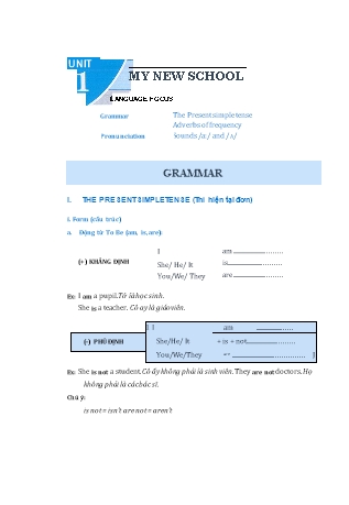 Bài tập ngữ pháp Tiếng Anh Lớp 6 Global Success - Chương trình học kì 1