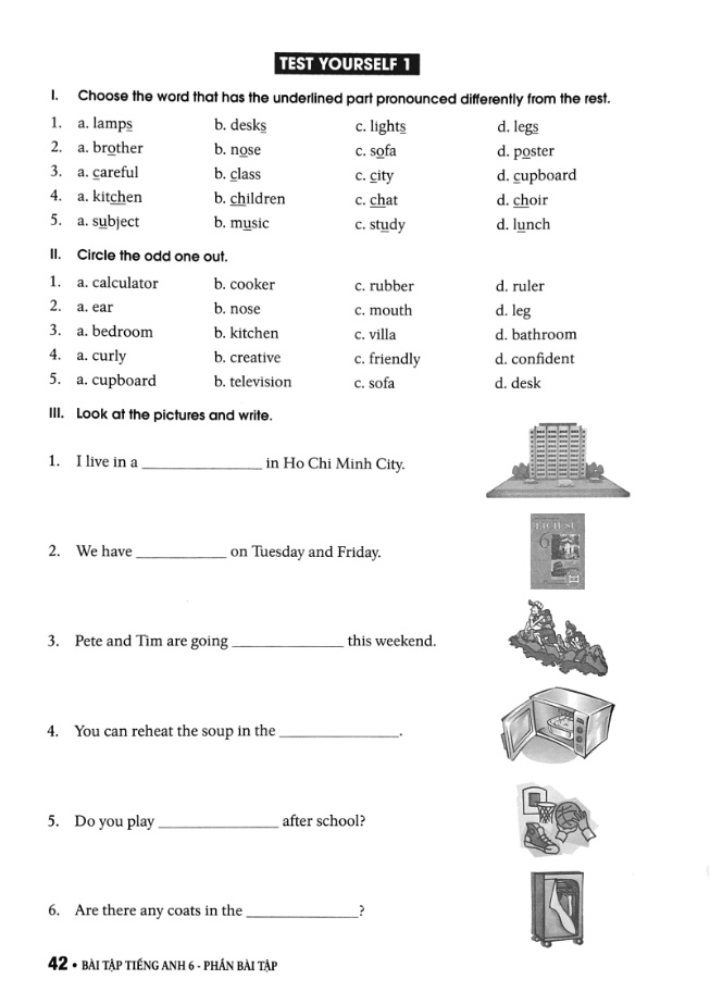 Bài tập Tiếng Anh Lớp 6 Global Success - Test yourself
