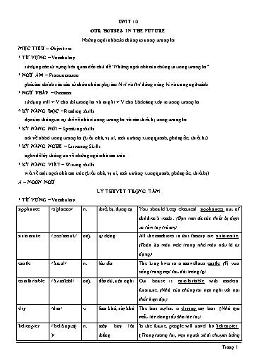 Chuyên đề Tiếng Anh Lớp 6 Global Success - Unit 10: Our houses in the future (Có file nghe)