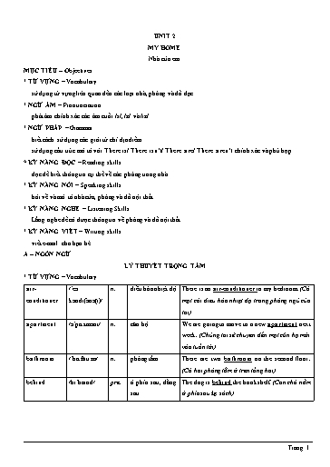 Chuyên đề Tiếng Anh Lớp 6 Global Success - Unit 2: My home (Có file nghe)