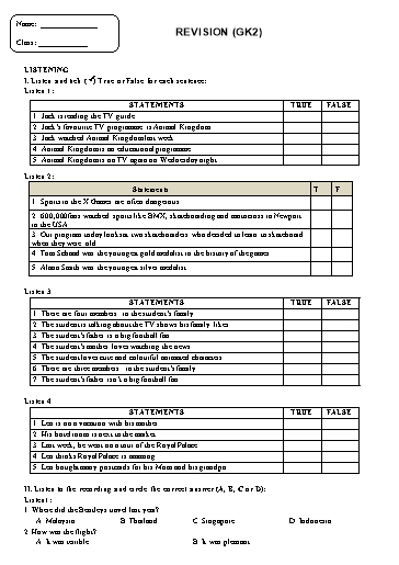 Đề cương ôn thi giữa học kì 2 Tiếng Anh Lớp 6 Global Success - Năm học 2022-2023