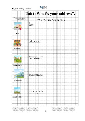 Luyện viết Tiếng Anh Lớp 5 Global Success